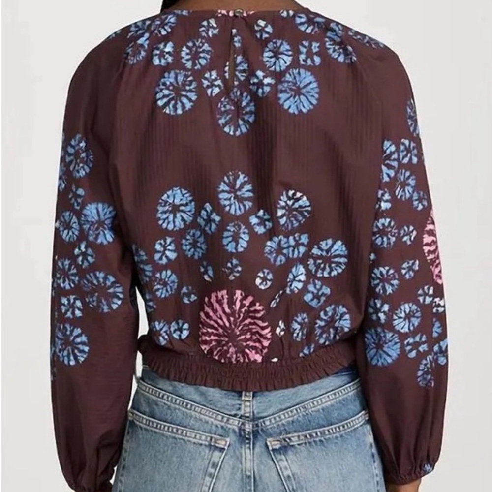Sea New York Yana Tie-Dye Long Sleeve Cropped Top in Rose Large - Picture 2 of 9